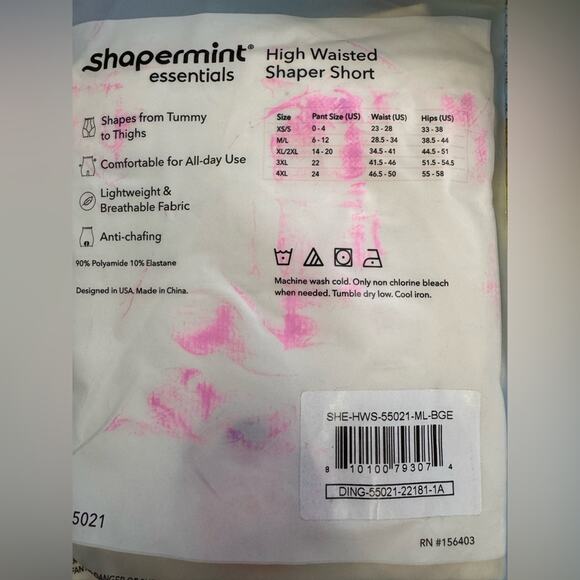 New SHAPERMINT High Waisted Body Shaper Shorts - BEIGE Sz M/L - Picture 7 of 8